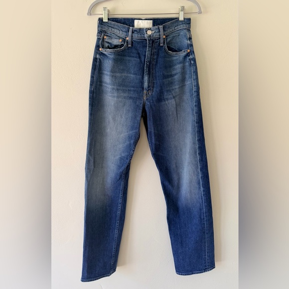 MOTHER high waisted straight leg jeans